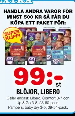 Nya Pulsen BLÖJOR, LIBERO erbjuda
