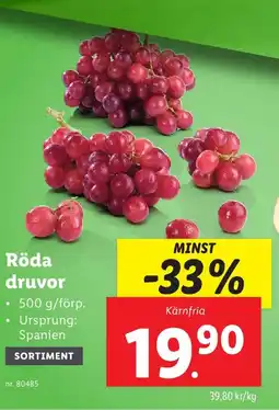 Lidl Röda druvor erbjuda