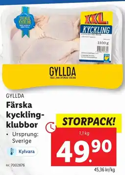 Lidl Färska kyckling- klubbor erbjuda