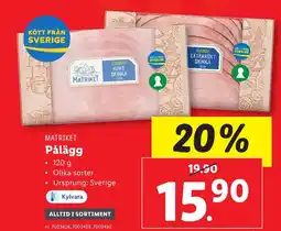 Lidl Pålägg erbjuda