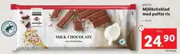 Lidl Mjölkchoklad med puffat ris erbjuda