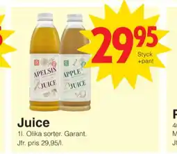Matöppet Garant juice erbjuda