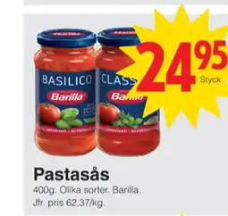 Matöppet Barilla pastasås basilico erbjuda