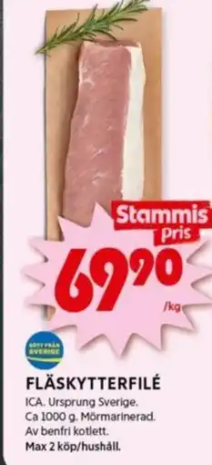 ICA Kvantum FLÄSKYTTERFILÉ erbjuda