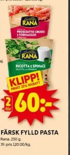 ICA Kvantum FÄRSK FYLLD PASTA erbjuda