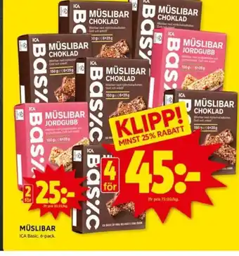 ICA Kvantum MÜSLIBAR erbjuda