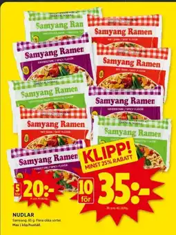 ICA Kvantum NUDLAR Samyang erbjuda
