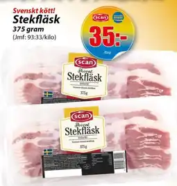 Extra Mjällby Stormarknad Stekfläsk 375 gram erbjuda