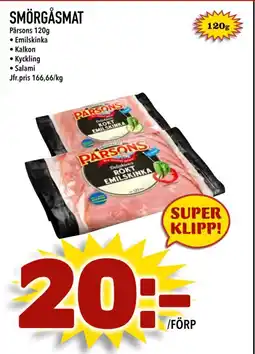 Nya Pulsen SMÖRGÅSMAT Pärsons 120g erbjuda