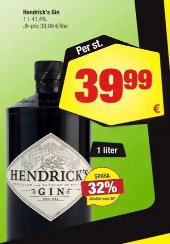 Calle Hendrick’s Gin erbjuda