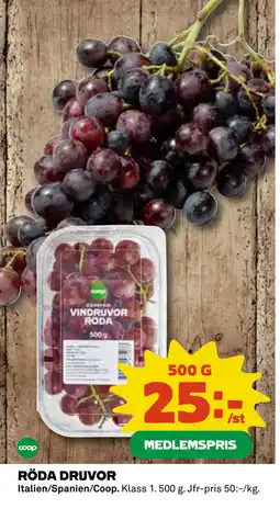 Coop Daglivs RÖDA DRUVOR erbjuda