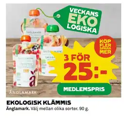 Coop Daglivs EKOLOGISK KLÄMMIS erbjuda