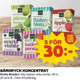 Coop Bärdryck koncentrat erbjuda