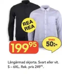 Bo Ohlsson Långärmad skjorta. Svart eller vit. S-6XL erbjuda