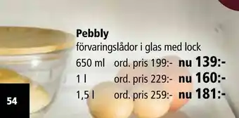 Pebbly förvaringslådor med lock 650 ml