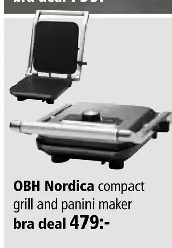 OBH Nordica compact grill and panini maker