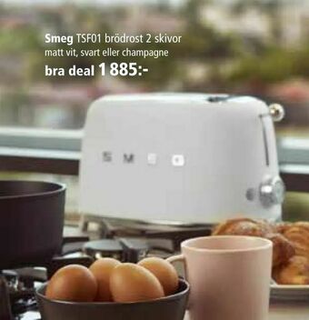 Kitch'n Smeg TSF01 brödrost 2 skivor erbjuda