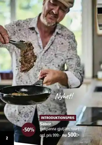 Kitch'n Sabor stekpanna gjutjärn, svart erbjuda
