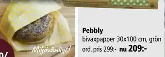 Pebbly. bivaxpapper 30x100 cm, grön