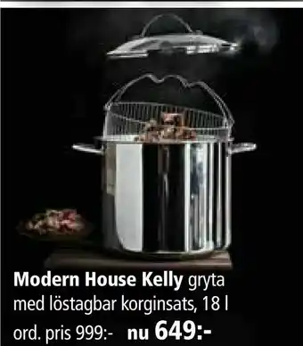 Kitch'n Modern House Kelly gryta med löstagbar korginsats, 18 l erbjuda