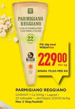 Willys GARANT Parmigiano Reggiano erbjuda