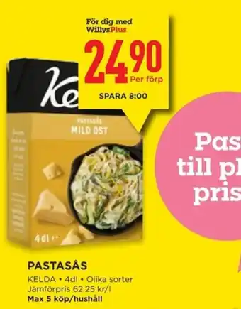 Willys KELDA Pastasås erbjuda