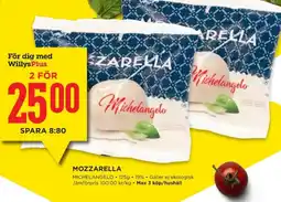 Willys MICHELANGELO Mozzarella erbjuda