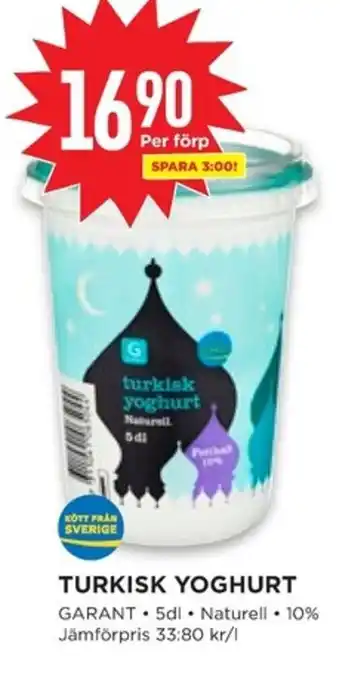 Willys GARANT Turkisk yoghurt erbjuda
