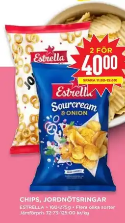 Willys ESTRELLA Chips, Jordnötsringar erbjuda