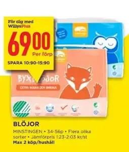Willys MINSTINGEN Blöjor erbjuda
