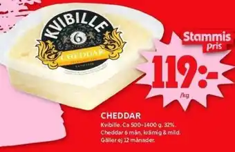 ICA Kvantum KVIBILLE Cheddar erbjuda
