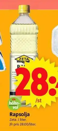 ICA Supermarket Rapsolja erbjuda