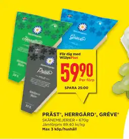 Willys Hemma PRÄST , HERRGÅRD , GRÉVE erbjuda