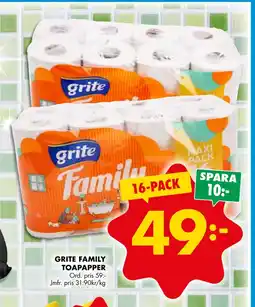 ÖoB GRITE FAMILY TOAPAPPER erbjuda