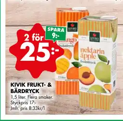 ÖoB KIVIK FRUKT- & BÄRDRYCK erbjuda