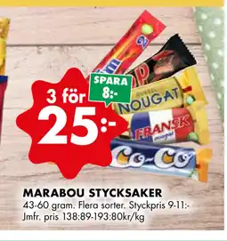 ÖoB MARABOU STYCKSAKER erbjuda