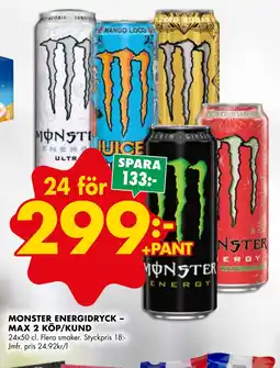 ÖoB MONSTER ENERGIDRYCK – MAX 2 KÖP/KUND erbjuda
