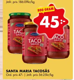 ÖoB SANTA MARIA TACOSÅS erbjuda