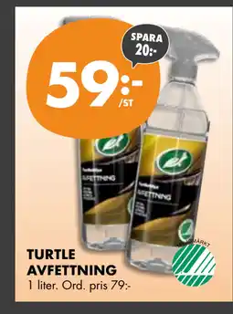 ÖoB TURTLE AVFETTNING erbjuda