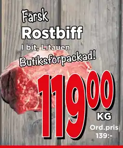 Supergrossen Rostbiff erbjuda