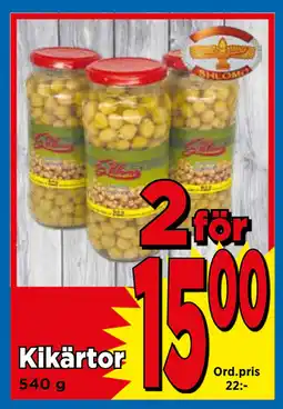 Supergrossen Kikärtor erbjuda