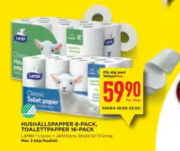 Willys HUSHÅLLSPAPPER 8-PACK, TOALETTPAPPER 16-PACK erbjuda