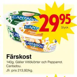 Matöppet Färskost erbjuda