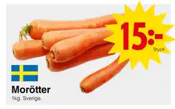 Matöppet Morötter erbjuda