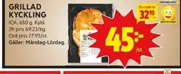 ICA Kvantum Grillad kyckling erbjuda