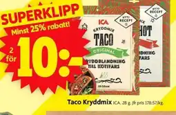ICA Supermarket Taco Kryddmix erbjuda
