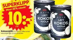 ICA Supermarket Kokosmjölk erbjuda