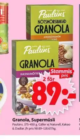 ICA Supermarket Granola, Supermüsli erbjuda