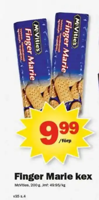 Pekås Finger Marie kex erbjuda