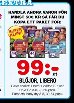 Nya Pulsen BLÖJOR, LIBERO erbjuda